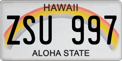 HI license plate ZSU997