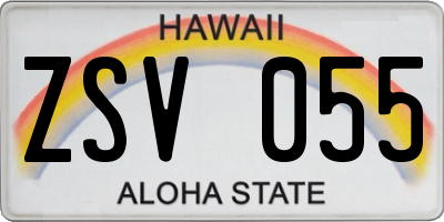 HI license plate ZSV055