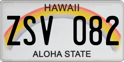 HI license plate ZSV082
