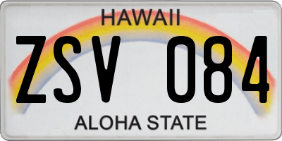 HI license plate ZSV084
