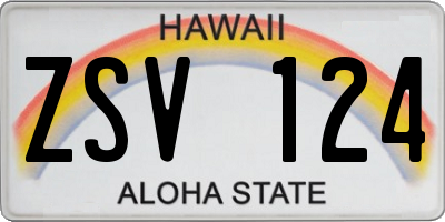 HI license plate ZSV124