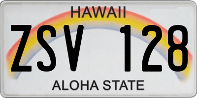 HI license plate ZSV128