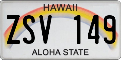 HI license plate ZSV149
