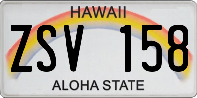 HI license plate ZSV158