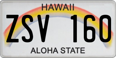 HI license plate ZSV160