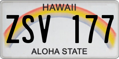 HI license plate ZSV177