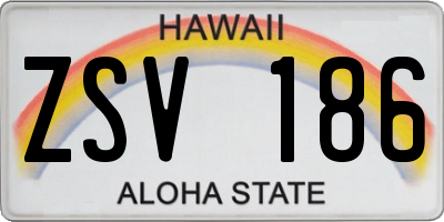 HI license plate ZSV186