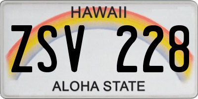 HI license plate ZSV228