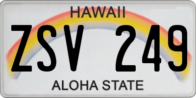 HI license plate ZSV249
