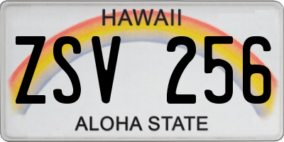 HI license plate ZSV256