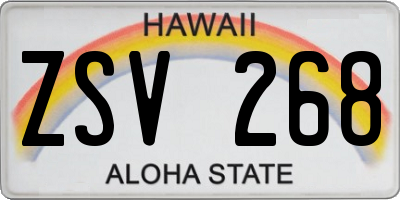 HI license plate ZSV268