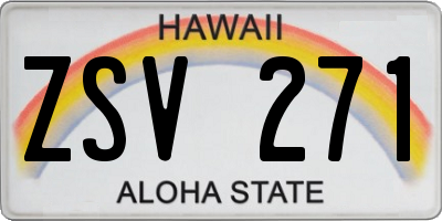 HI license plate ZSV271