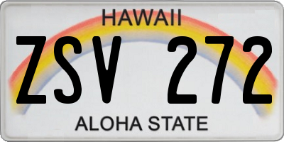HI license plate ZSV272