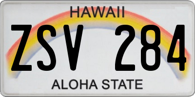 HI license plate ZSV284