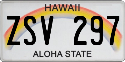 HI license plate ZSV297