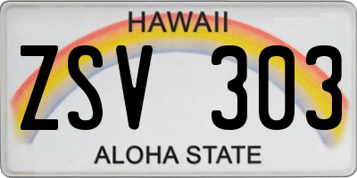 HI license plate ZSV303