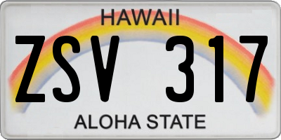 HI license plate ZSV317