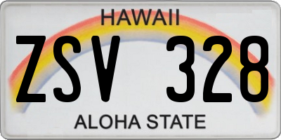 HI license plate ZSV328