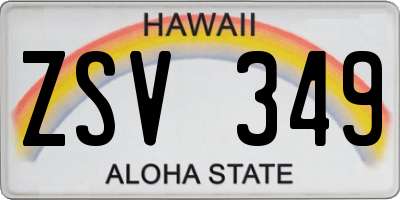 HI license plate ZSV349