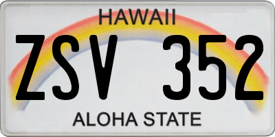 HI license plate ZSV352