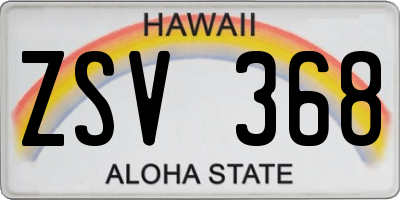 HI license plate ZSV368