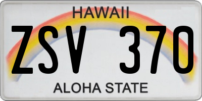 HI license plate ZSV370