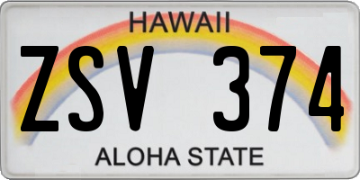 HI license plate ZSV374