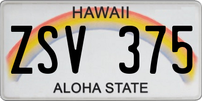 HI license plate ZSV375