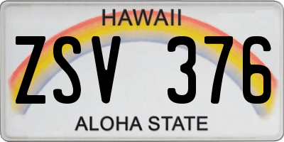HI license plate ZSV376