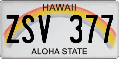 HI license plate ZSV377
