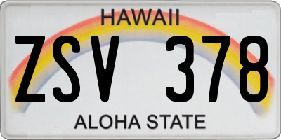HI license plate ZSV378