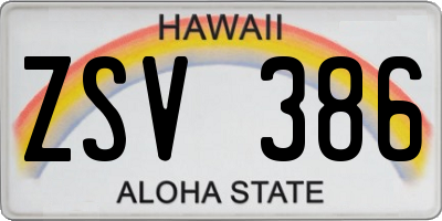 HI license plate ZSV386