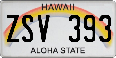 HI license plate ZSV393