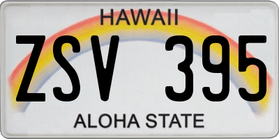 HI license plate ZSV395