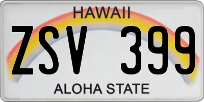 HI license plate ZSV399