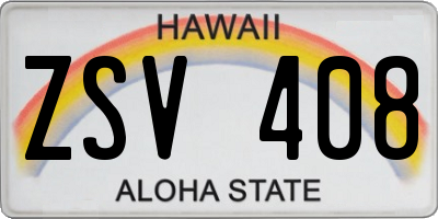 HI license plate ZSV408