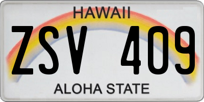 HI license plate ZSV409
