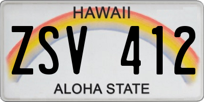 HI license plate ZSV412