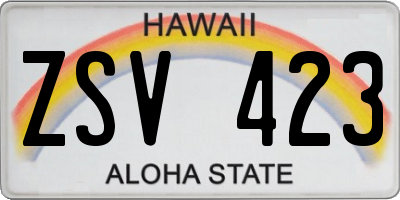 HI license plate ZSV423