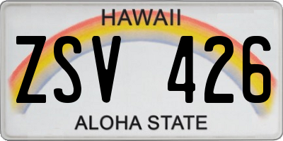 HI license plate ZSV426