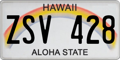 HI license plate ZSV428