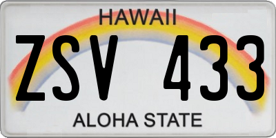 HI license plate ZSV433