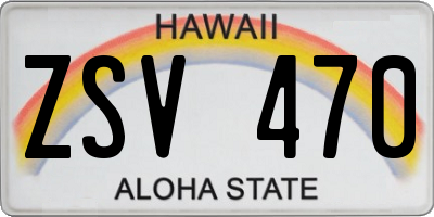 HI license plate ZSV470