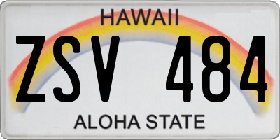 HI license plate ZSV484