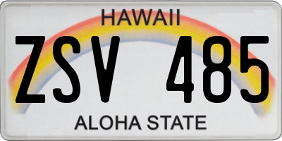 HI license plate ZSV485