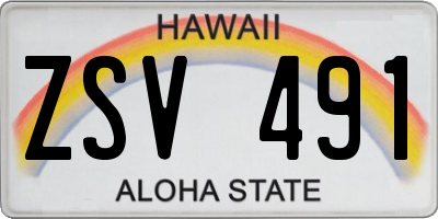HI license plate ZSV491