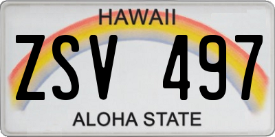 HI license plate ZSV497