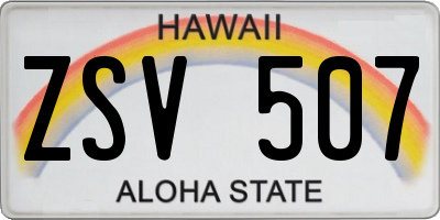 HI license plate ZSV507