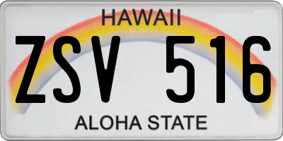 HI license plate ZSV516