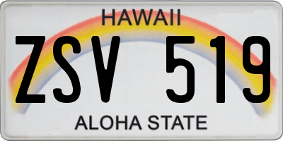 HI license plate ZSV519